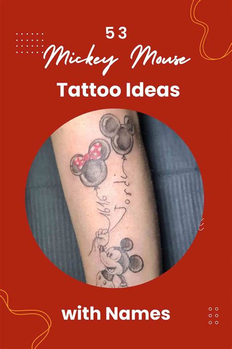 2 ideal placement for name tattoos. . Mickey mouse tattoos with names